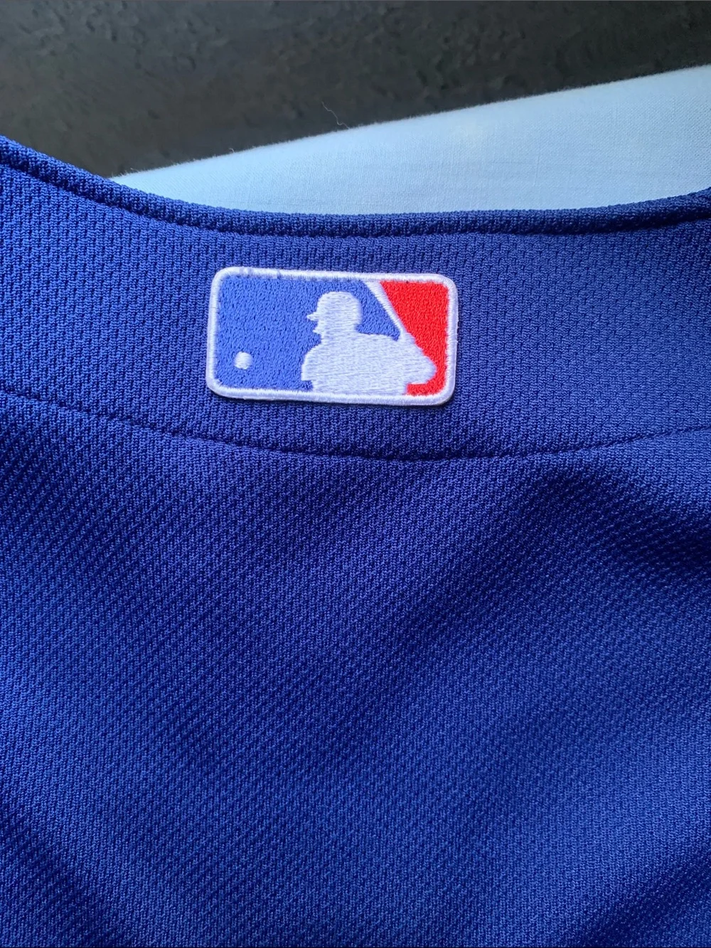 Vintage youth Rangers Blue Baseball Jersey with Red Accents